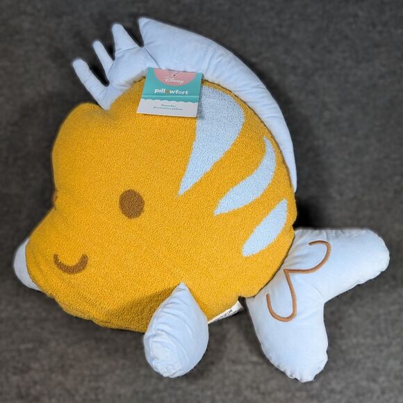 Disney Other - Disney Pillowfort Flounder Fish Throw Pillow Little Mermaid 17"